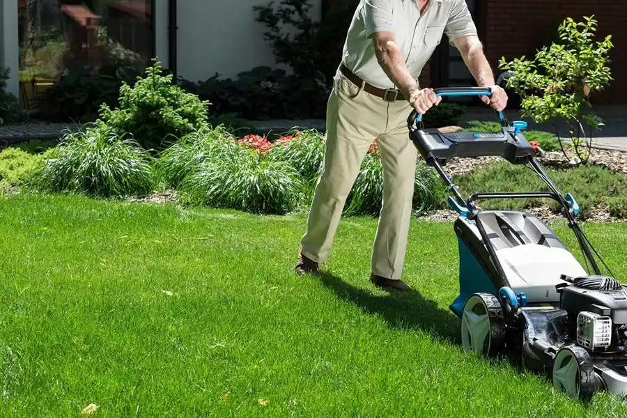 Can you mow wet grass Elgin, IL